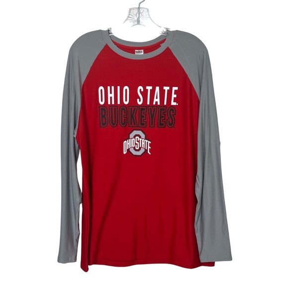 Sideline Ohio State Buckeyes Long Sleeve Shirt Mens Large Red Reglan Fanwear - Picture 1 of 8